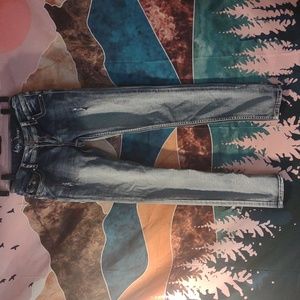 Ariya Y2K jeans 7/8 light blue distressed stretch skinny VG condition